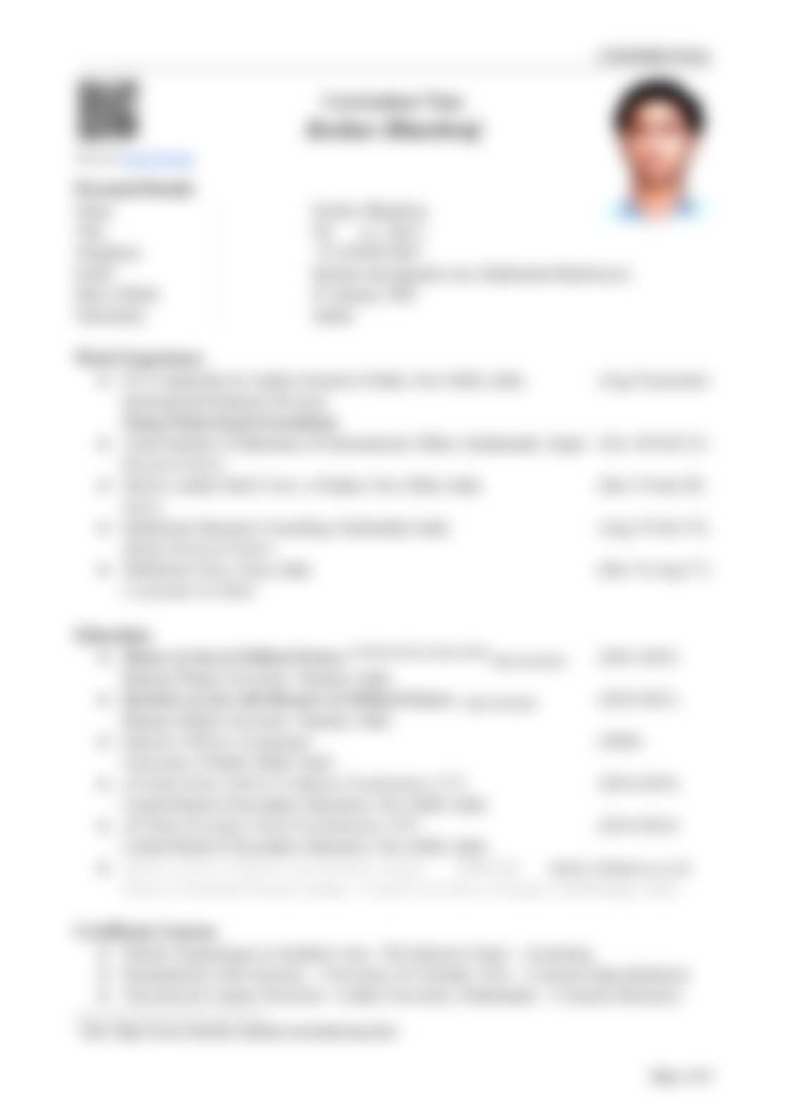 CV Page 1